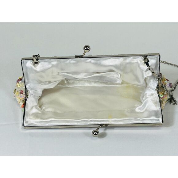 Seashell Beachy Dolphin Beaded Clutch Sequin Pastel Evening Shoulder Bag - Picture 8 of 11